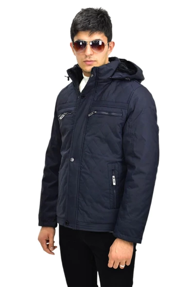 Erkek Spor Kapüşonlu Mont  M3303 BGL-ST03235 - Resim 6