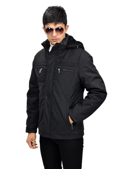 Erkek Spor Kapüşonlu Mont  M3303 BGL-ST03235 - Resim 5