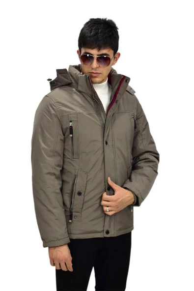 Erkek Spor Kapüşonlu Mont  M3306 BGL-ST03230 - Resim 7