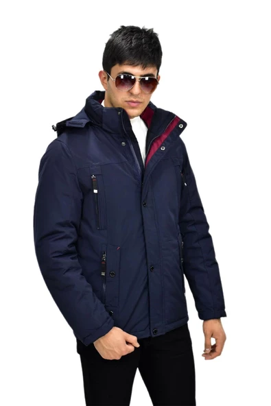 Erkek Spor Kapüşonlu Mont  M3306 BGL-ST03230 - Resim 6