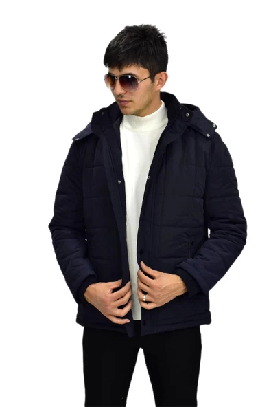 Erkek Spor Kapüşonlu Mont  M3104 BGL-ST03237 - Resim 7