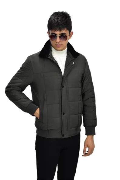 Erkek Spor Peluş Yaka Mont  M3096 BGL-ST03242 - Resim 5