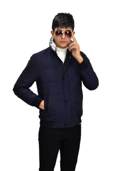 Erkek Spor Peluş Yaka Mont  M3096 BGL-ST03242 - Resim 7