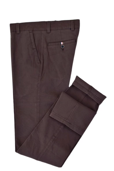 Erkek Silim Fit Kahverengi Kanvas Pantolon BGL-ST03324 - Resim 3