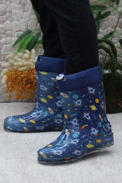 Fort 7061 Mavi Füze İçi Peluşlu Su Geçirmez Erkek Çocuk Kar Yağmur Çizmesi - Resim 4