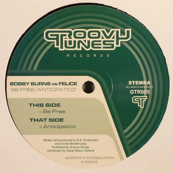 Bobby Burns vs. Felice – Be Free / Anticipatico House Vinly Plak alithestereo