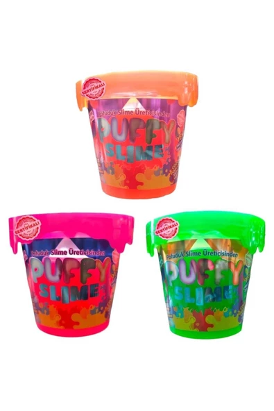 BamBamToys Puffy Slime Yeni Trend Slime - 3 Adet Pofuduk Slime Neon Renkli 120 Gr Slaym