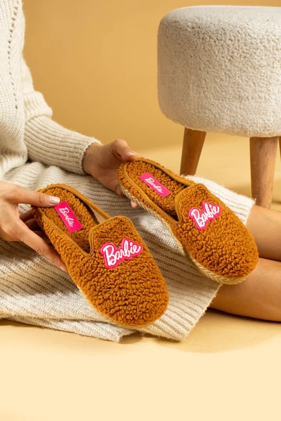 Pembe Potin Önü Kapalı Sessiz Taban Polar Kadın Ev Terliği P01-05-23Bbie - 3
