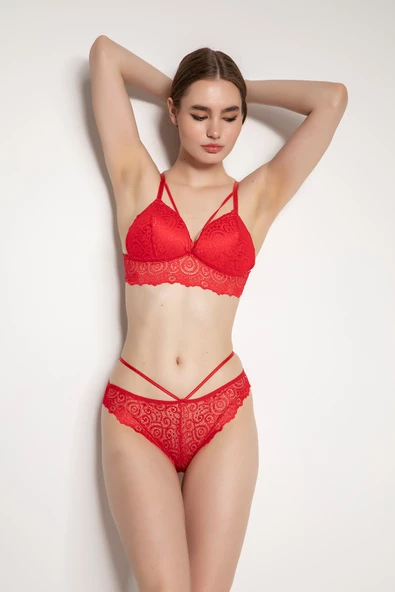 OROVİTA DESTEKSİZ İPLİ DANTELLİ BRALET TAKIM 5540 - 5
