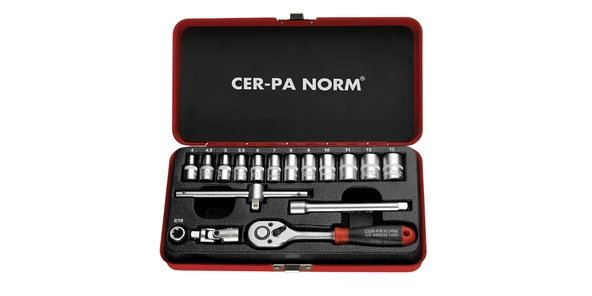 Cer-Pa Norm 4000 30 1417 ¼" 17 Parça Lokma Anahtar Takımı