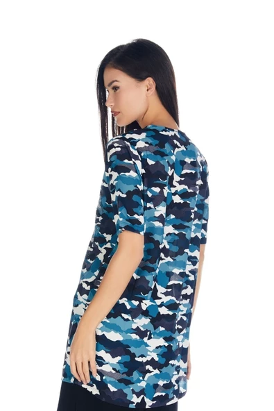 Kadın Turuncu Kamuflaj Poly Tunik - 9