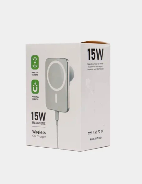 Magsafe 15W Kablosuz Şarj Alet Araç Içi Izgara Telefon Tutucu Manyetik Magsafe Kablosuz Wireless Araç Şarjı - 6