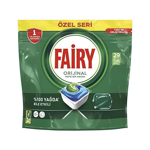 Fairy Hepsi Bir Arada Limon Özel Seri Bulaşık Makinesi Tableti 29'lu