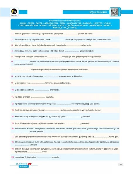 Dr. Biyoloji Barış Hoca Zero Serisi Biyoloji Video Ders Kitabı F10 Yayınları - 5