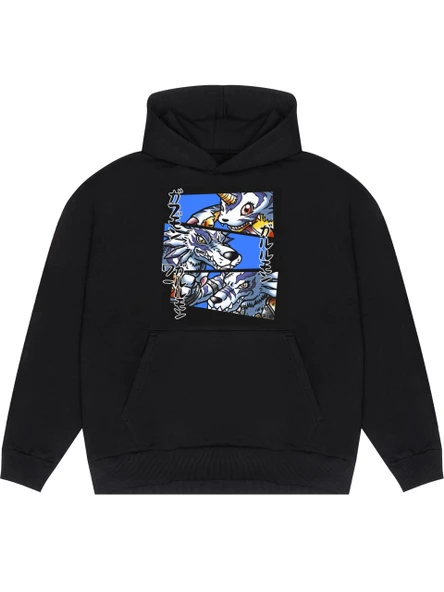 Garurumon Digimon Unisex Oversize Premium Hoodie