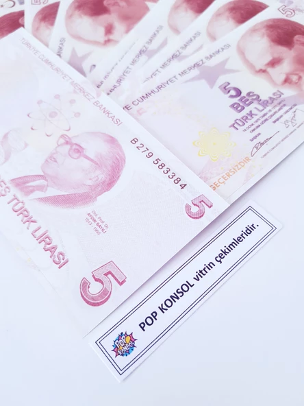 Düğün Parası Geçersiz Para 200 Adet Şaka Oyun Parası 5 TL - Resim 2