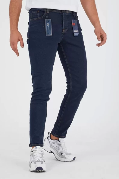 Murratto Erkek Slim Fit Likralı Koyu Mavi Kot Pantolon - 3