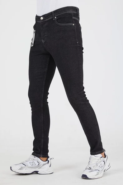 Murratto Erkek Slim Fit Likralı Siyah Kot Pantolon - 3