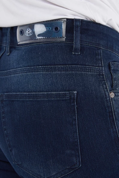 Murratto Erkek Slim Fit Likralı Lacivert Kot Pantolon - 5