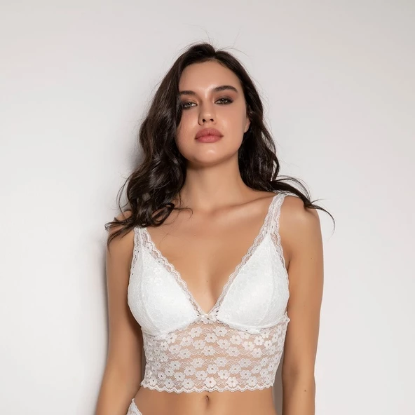 OROVİTA DESTEKLİ V YAKA DANTELLİ BÜSTİYER 5060 - 6