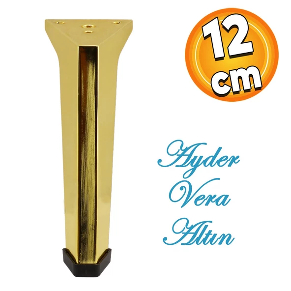 Sehpa Masa Puf Tabure Ünite Baza Koltuk Ayağı Mobilya Ayakları Ayağı Metal Ayakları 12 Cm Altın ürün görseli
