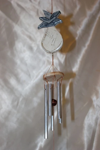 Deprem Çanı Zili Rüzgar Çanı Ananas 5 Metal Çubuklu - Resim 2