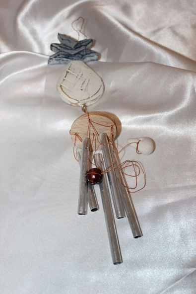 Deprem Çanı Zili Rüzgar Çanı Ananas 5 Metal Çubuklu - Resim 5