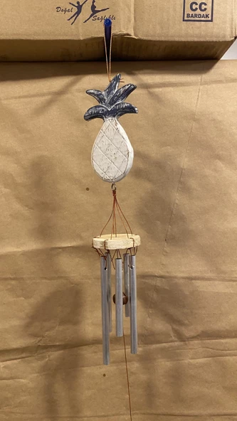 Deprem Çanı Zili Rüzgar Çanı Ananas 5 Metal Çubuklu - Resim 6