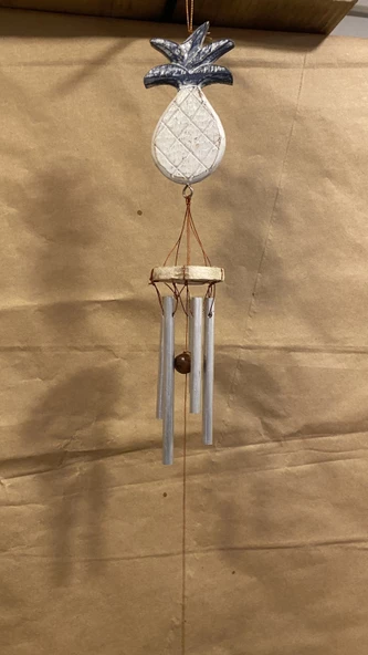 Deprem Çanı Zili Rüzgar Çanı Ananas 5 Metal Çubuklu - Resim 10