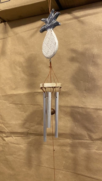Deprem Çanı Zili Rüzgar Çanı Ananas 5 Metal Çubuklu - Resim 9