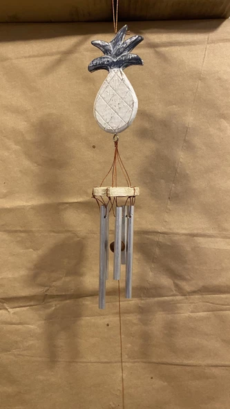Deprem Çanı Zili Rüzgar Çanı Ananas 5 Metal Çubuklu - Resim 8