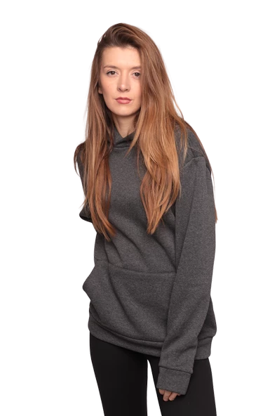 Kapşonlu 3 İplik Sweatshirt 0153 | Antrasit