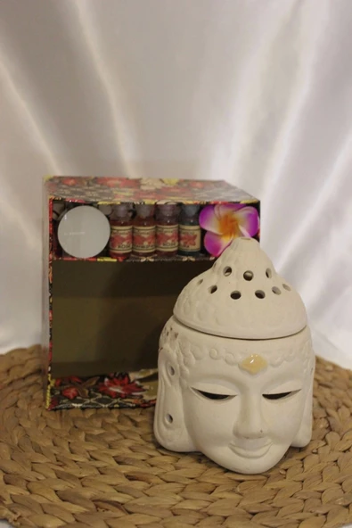 Buhardanlık Buda Set Budha Buhurdanlık Set SERAMİK - Resim 5