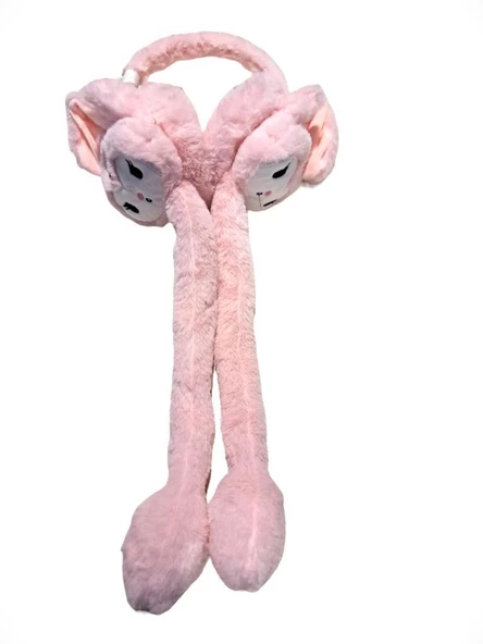 Peluş Kulaklık Hareketli Peluş Çocuk Kulaklığı  PEMBE - 2