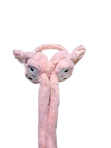 Peluş Kulaklık Hareketli Peluş Çocuk Kulaklığı  PEMBE - 4