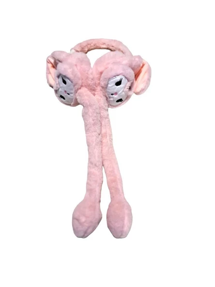 Peluş Kulaklık Hareketli Peluş Çocuk Kulaklığı  PEMBE