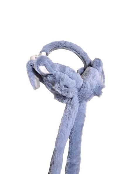 Peluş Kulaklık Hareketli Peluş Çocuk Kulaklığı  MAVİ - 2