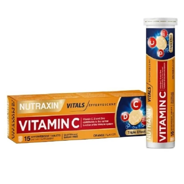 Nutraxin Vitamin C - D - Çinko 15 Efervesan Tablet - 1
