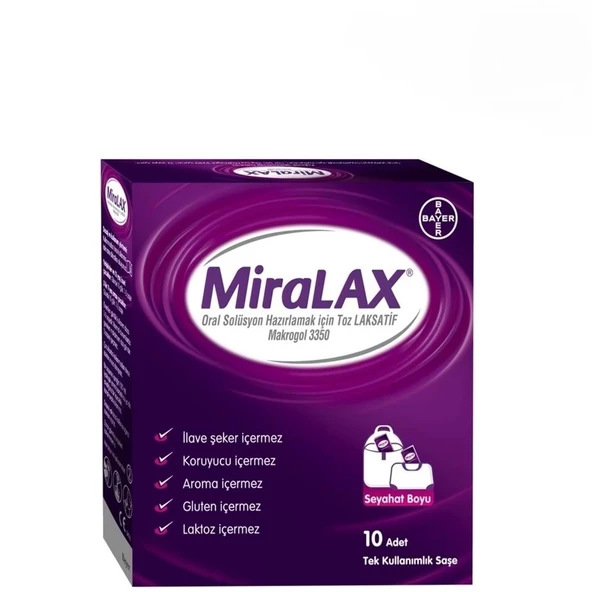 Miralax Solüsyon Makrogol 3350 Tek Kullanımlık 10 Saşe ürün görseli