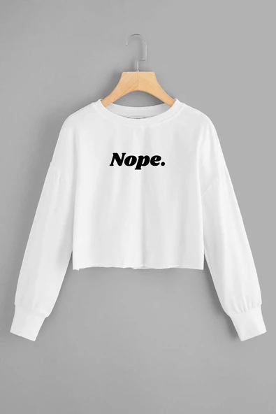 Nope. Crop Sweatshirt - 1