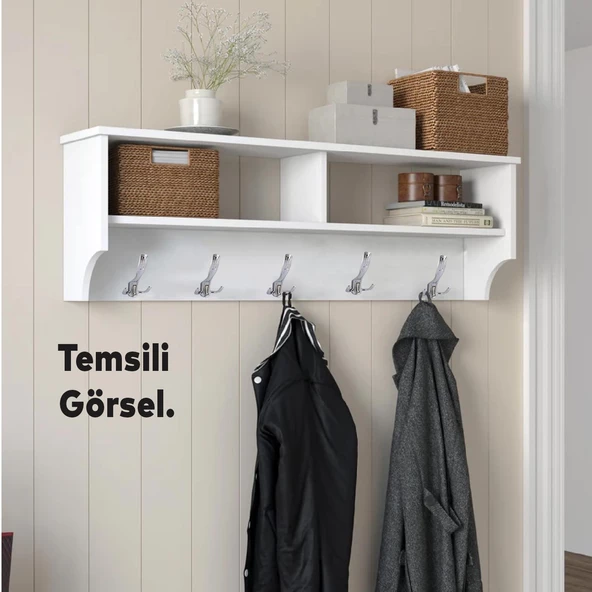 Portmanto Askı Metal Vestiyer Duvar Dolap Elbise Askısı Krom Mobilya Kapı Askılığı Aparatı Askı - 6