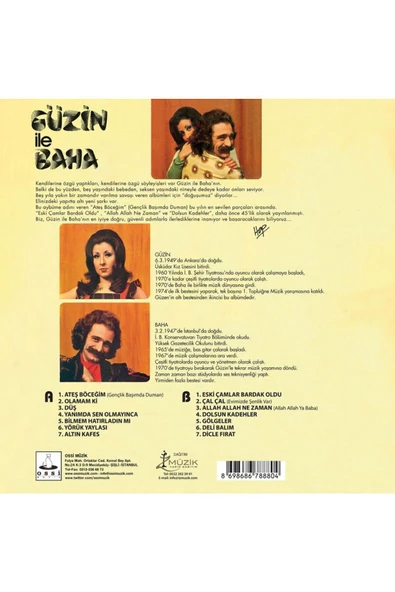 Güzin İle Baha Ateş Böceğim Plak alithestereo - 2