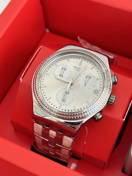 Swatch Crystal Cascade 40mm Çelik Kordon Erkek Kol Saati YCS580G - 2