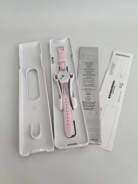 Swatch Pink Mixing 25mm Silikon Kordon Kadın Kol Saati LP155 - Resim 4