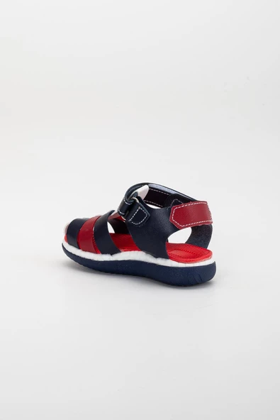 Şirin Bebe Ortopedik Kafes Lacivert Kırımızı Erkek Bebek Sandalet - 5