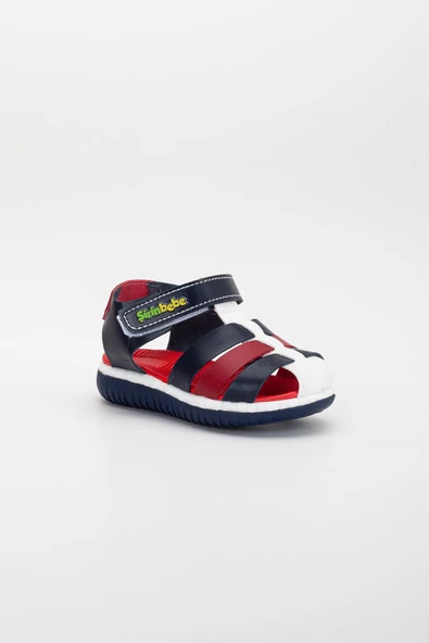 Şirin Bebe Ortopedik Kafes Lacivert Kırımızı Erkek Bebek Sandalet - 4
