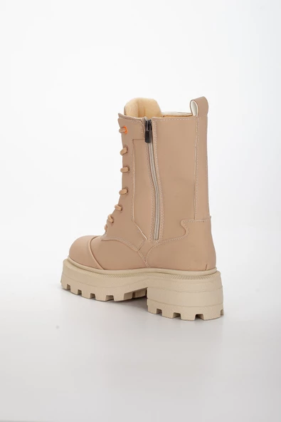 Kalın Taban Bağcıklı Nude Kadın Postal Bot - Resim 6