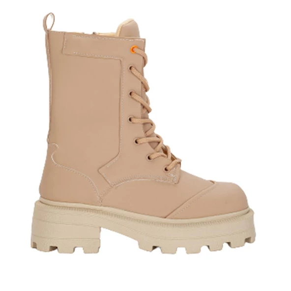 Kalın Taban Bağcıklı Nude Kadın Postal Bot - Resim 3