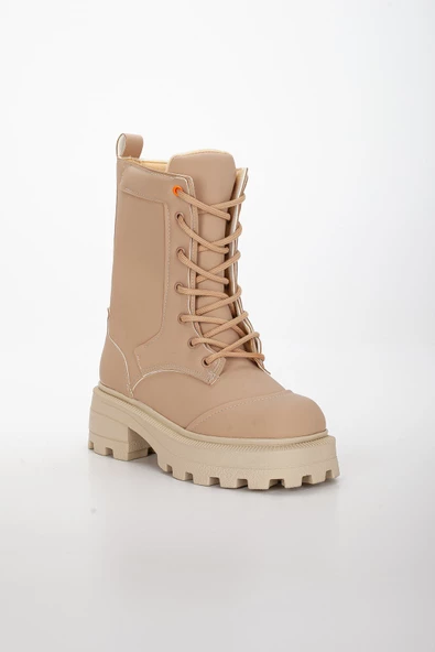 Kalın Taban Bağcıklı Nude Kadın Postal Bot - Resim 4