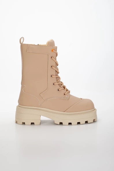 Kalın Taban Bağcıklı Nude Kadın Postal Bot - Resim 5